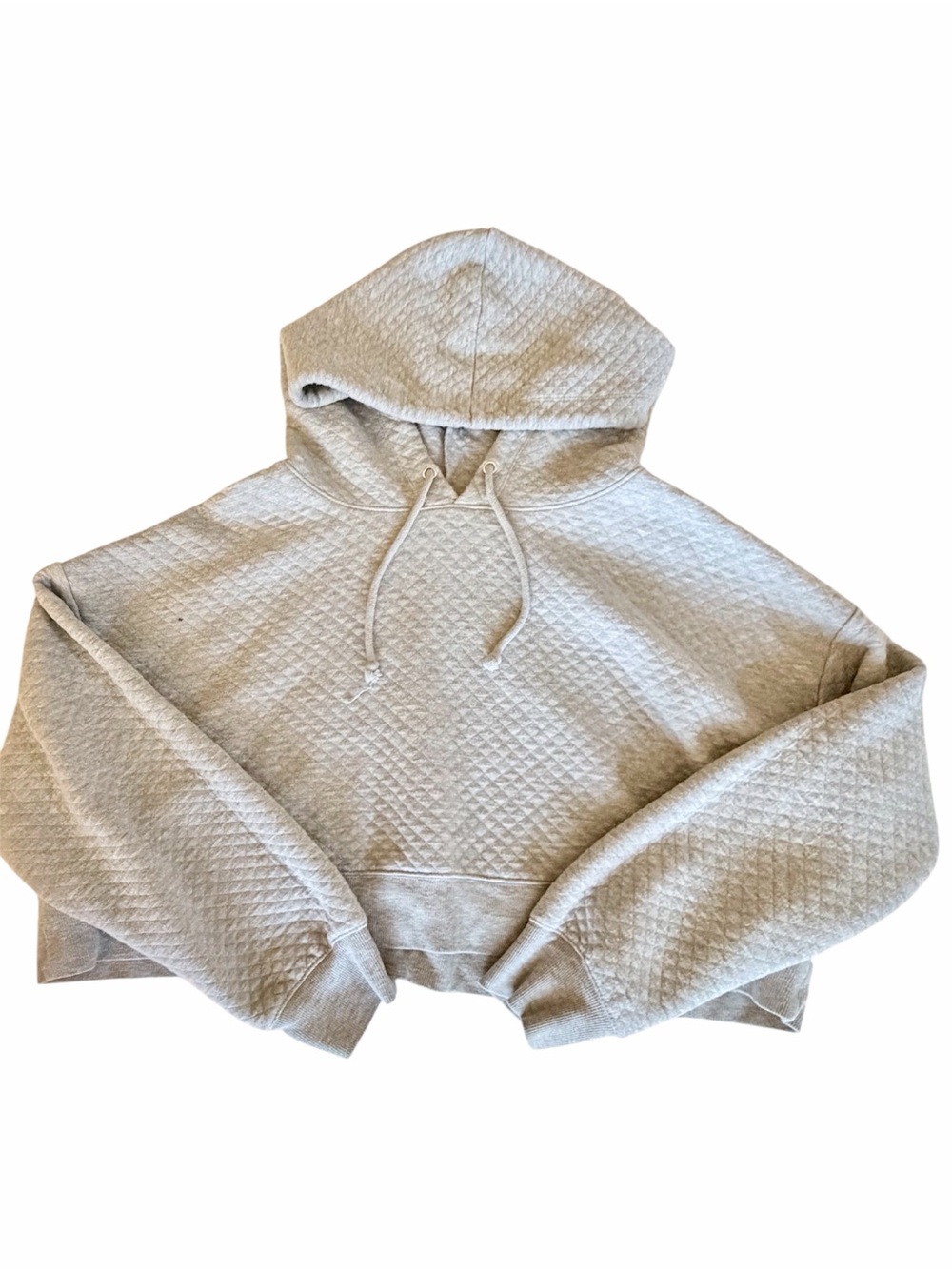Target Wild Fable Women’s Gray Quilted Cropped Hoodie Size 2XL